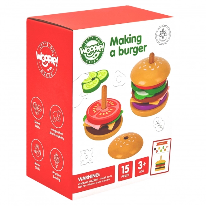 Drvena burger restoran WOOPIE GREEN za djecu