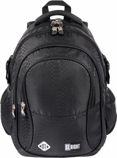 Školska torba ST.RIGHT 23 l, crna, SHINY SNAKE