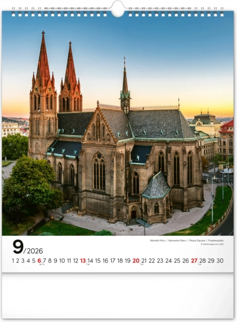 Zidni kalendar Praga 2026