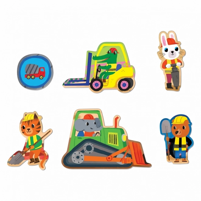 Mudpuppy Podne puzzle automobili na gradilištu 25 komada