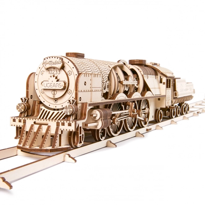 Ugears 3D puzzle - Lokomotiva V-express s vagonom 538 komada