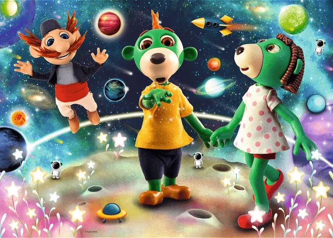 Svjetlucave puzzle Treflíci: Među zvijezdama