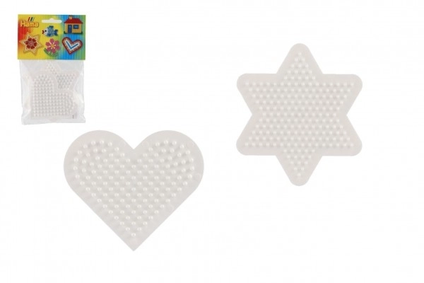 Podloga za glačanje perlica Hama MIDI - zvijezda, srce plastika 2 kom u vrećici 9x9cm