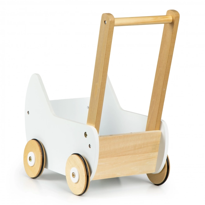 ECOTOYS Drveni kolica za lutke bijela