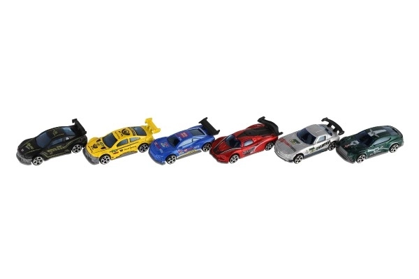 Automobil utrke 6kom metal/plastika 8cm slobodno kretanje u kutiji 10,5x27x4cm