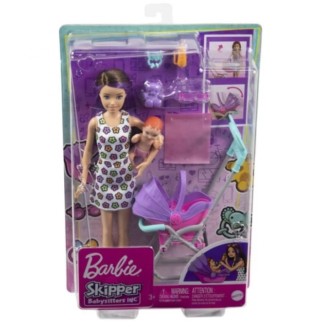 Lutka Barbie Dadilja Skipper Kolica + set za bebu
