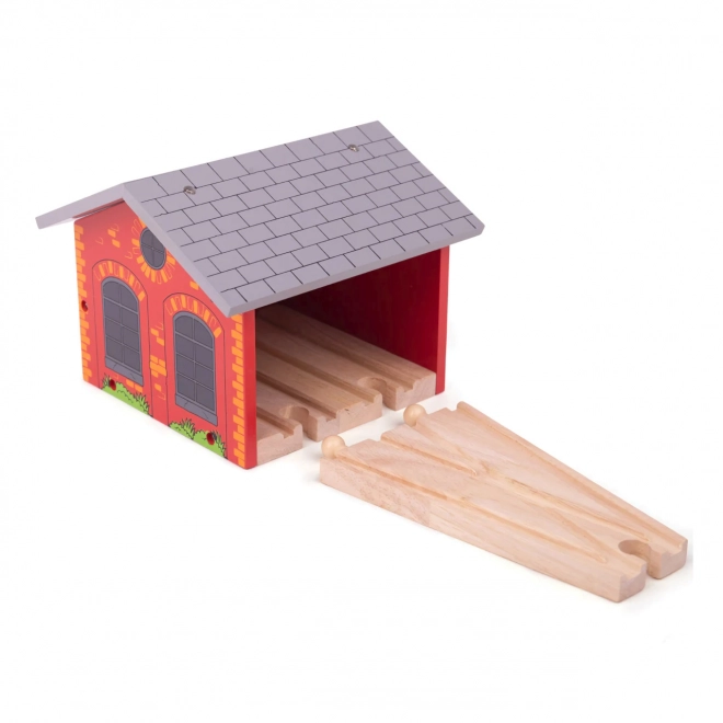 Drveno skladište za dvije vlakovne kompozicije Bigjigs Rail
