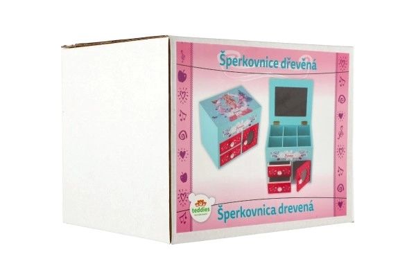 Škrinjica za nakit Princess 3 ladice s poklopcem i ogledalom drvo 16x12,5x12cm u kutiji