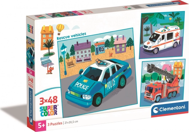 CLEMENTONI Puzzle Spašavateljska vozila 3x48 komada