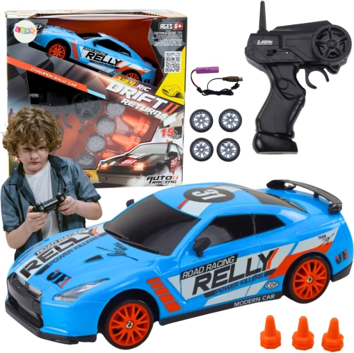 RC sportski automobil 1:24 plavi s izmjenjivim kotačima