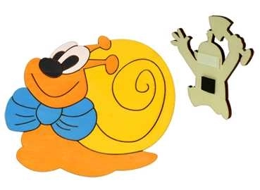 DoDo Drvena dekorativna magnetna puž