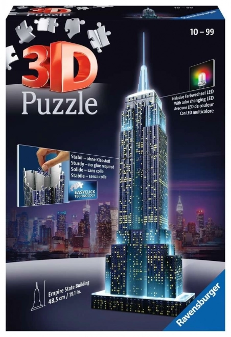 RAVENSBURGER Svjetleća 3D slagalica Noćna edicija Empire State Building 216 dijelova