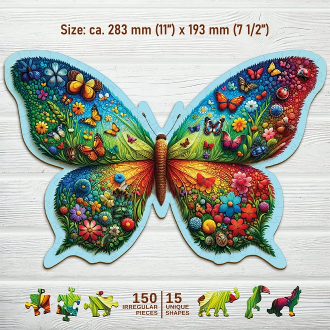 Drvene puzzle Šareni leptir 150 dijelova