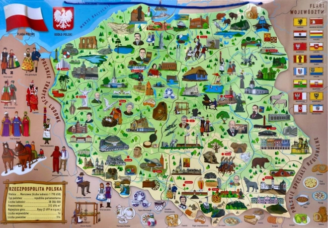Magnetna karta Poljske 3 u 1