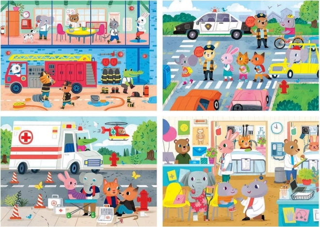 EDUCA Puzzle Junaci u akciji 4u1 (20,40,60,80 dijelova)