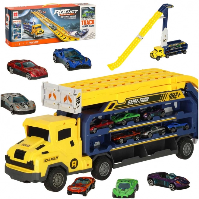 Žuta autodrama s transporterom - 6 dijelova