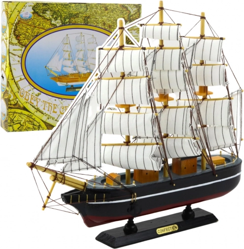 Model dekorativnog trojarobroda crni 39x36 cm