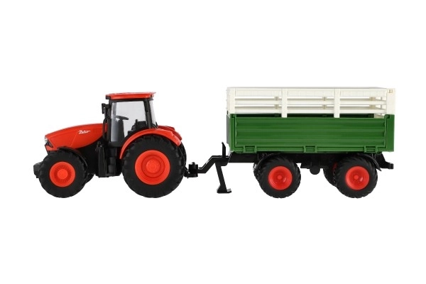 Traktor Zetor RC s prikolicom plast 42cm 2,4GHz punjivi paket + baterija sa zvukom u kutiji