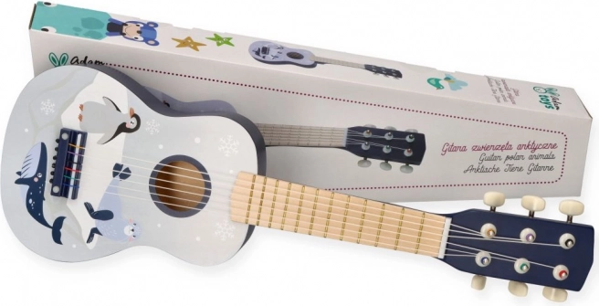 Drvena dječja gitara s arktičkim životinjama