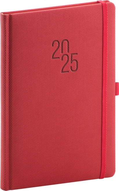 Tjedni planer Diamante 2025, crveni, 15 × 21 cm