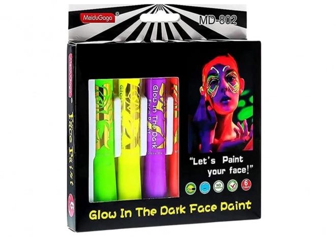 Neon set za oslikavanje lica, fluorescentne bojice, 6 kom