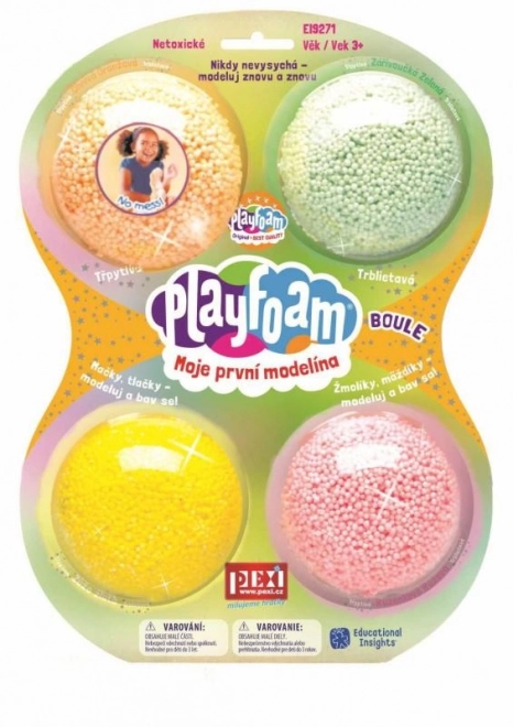 PlayFoam® Modelina/Plastelina kugličasta 4 boje na karti 19,5x27x3cm