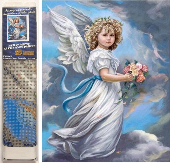 dijamantno slikanje kerubin 30 × 40 cm