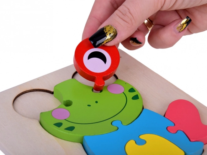 Drvene 3D puzzle žaba Montessori