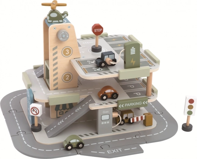 drvena garaža s cestom 2Kids Toys