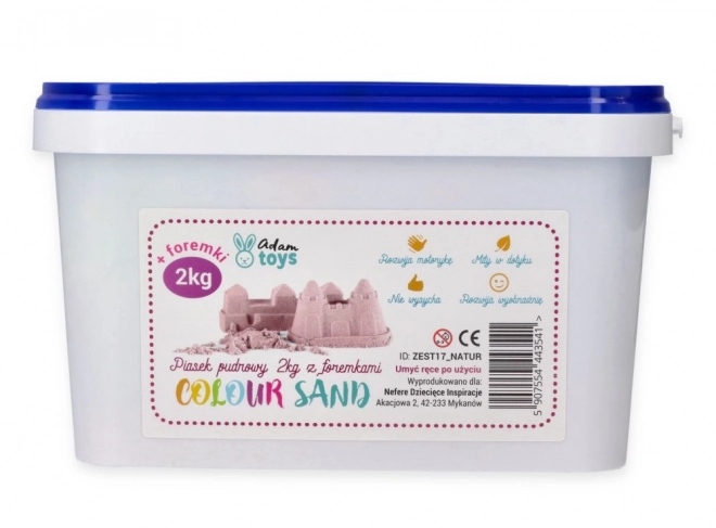 ADAM TOYS Kinetički pijesak ružičasti 2 kg + kalupi i lopatica