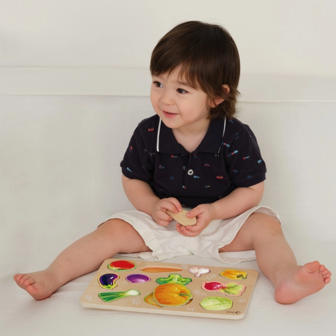 Drvena montessori slagalica s povrćem