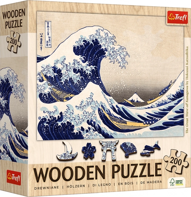 Drvene puzzle Veliki val kod Kanagawe 200 dijelova