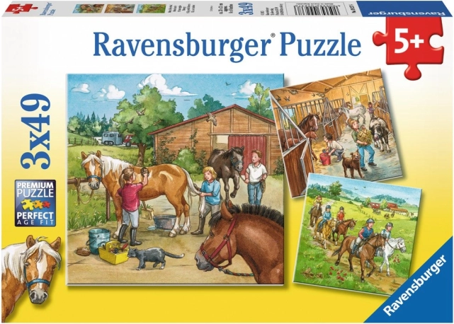 Ravensburger puzzle Dan kod konja 3x49 dijelova