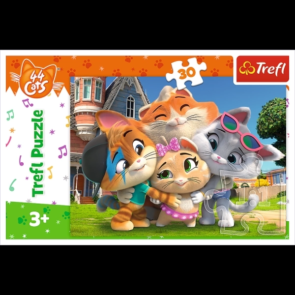 Puzzle 30 dijelova Prijateljstvo u zemlji mačaka 44 Mačke