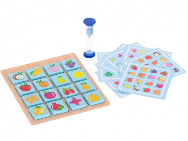 Drvena puzzle memorijska igra voće i oblici