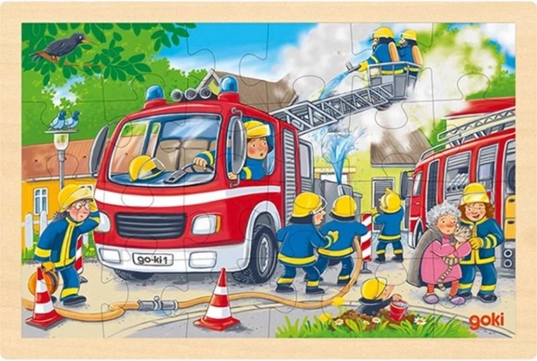 Drvene puzzle vatrogasci 24 dijelova GOKI