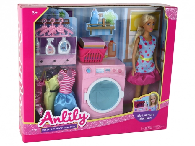 Anlily Set pribora za lutke za pranje rublja Perilica XXL
