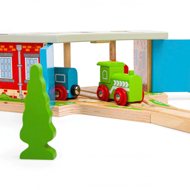 Bigjigs Rail Trostruko skladište s vratima