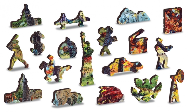 Drvene puzzle kućica u šumi 2u1
