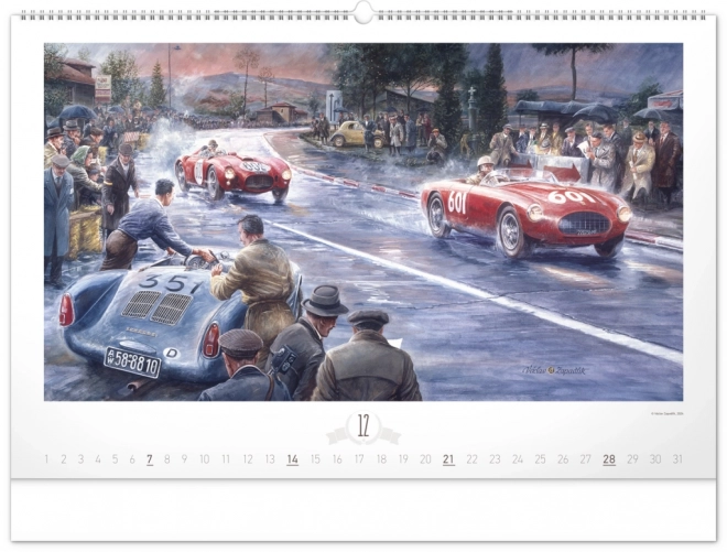 NOTIQUE Zidni kalendar Oldtimers – Václav Zapadlík 2025, 64 x 42 cm