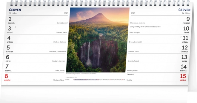 NOTIQUE Stolni kalendar Krajina 2025 – 14-dnevni, 33 x 14,5 cm