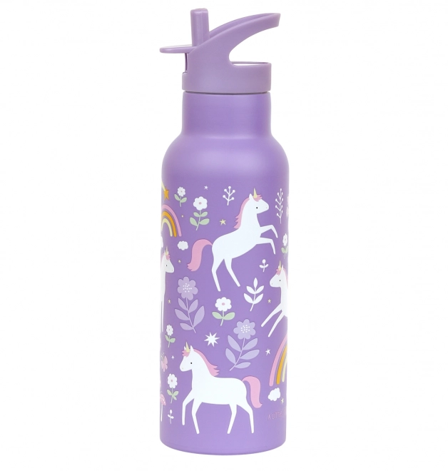A Little Lovely Company Nehrđajući Čelik Boca za Piće 500 ml – Jednorozi i Duga