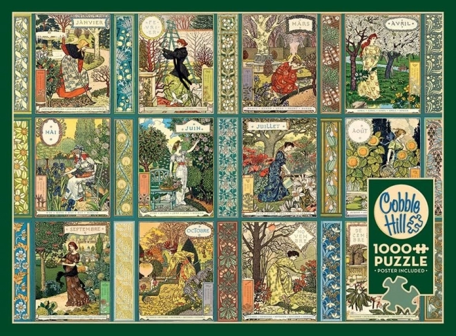 COBBLE HILL Puzzle Jardiniere: Vrtni kalendar 1000 dijelova