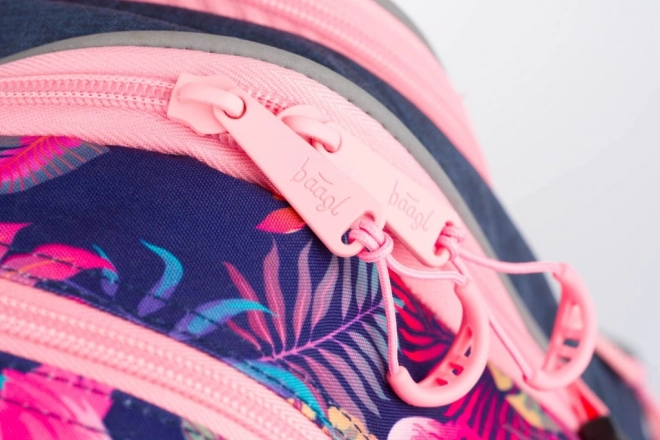 BAAGL školski ruksak Flamingo