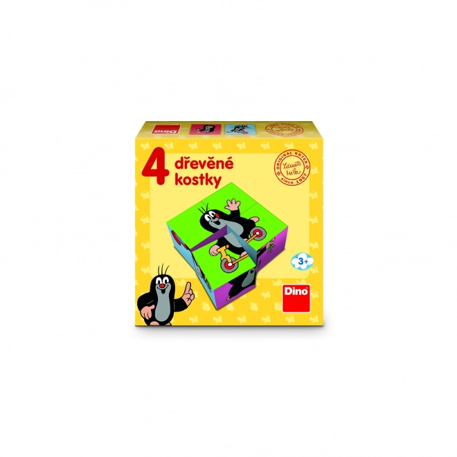 Kocke kubus Krtica drvo 4 kom u kutiji 13x13x4cm