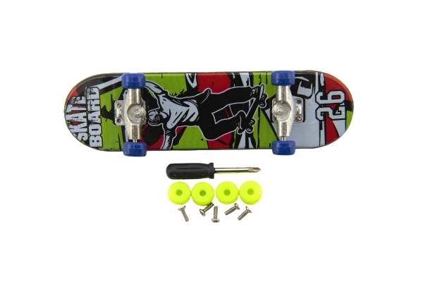 Šroubovaci prstovni skateboard s dodacima - 9 cm