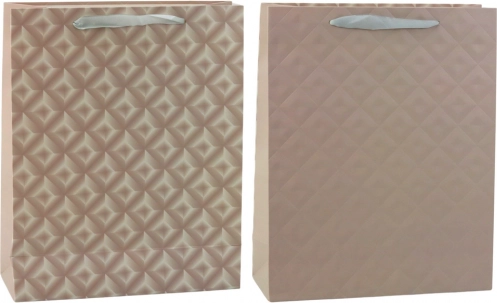 Poklon-vrećica s reljefom bež 32 x 26 x 10 cm
