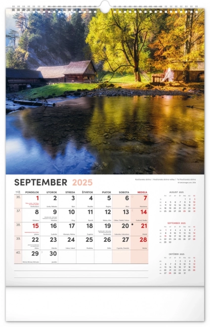 Zidni kalendar Naše Slovačka 2025, 33 × 46 cm