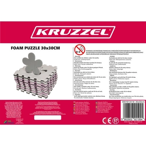 Kontrastne ružičaste pjenaste puzzle sa srčekima i cvjetićima