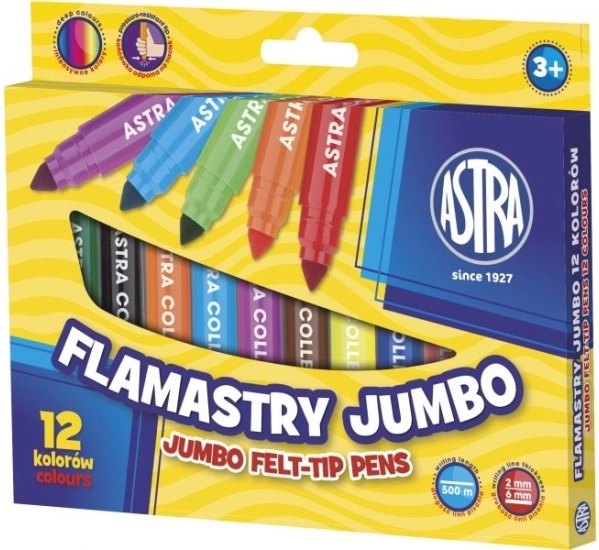 Flomasteri jumbo ASTRA 12 kom